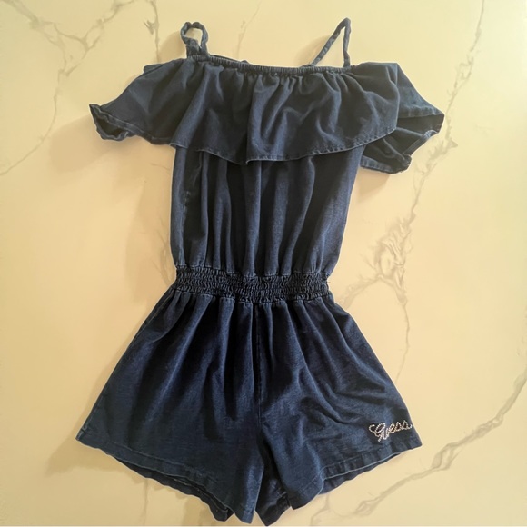 Guess Other - Guess Kids Blue Jean Romper w/ ruffle top - girls 14